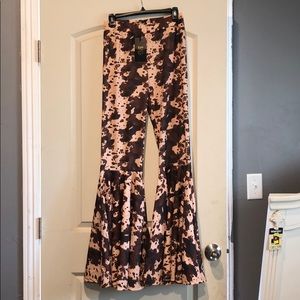 Cow print flares